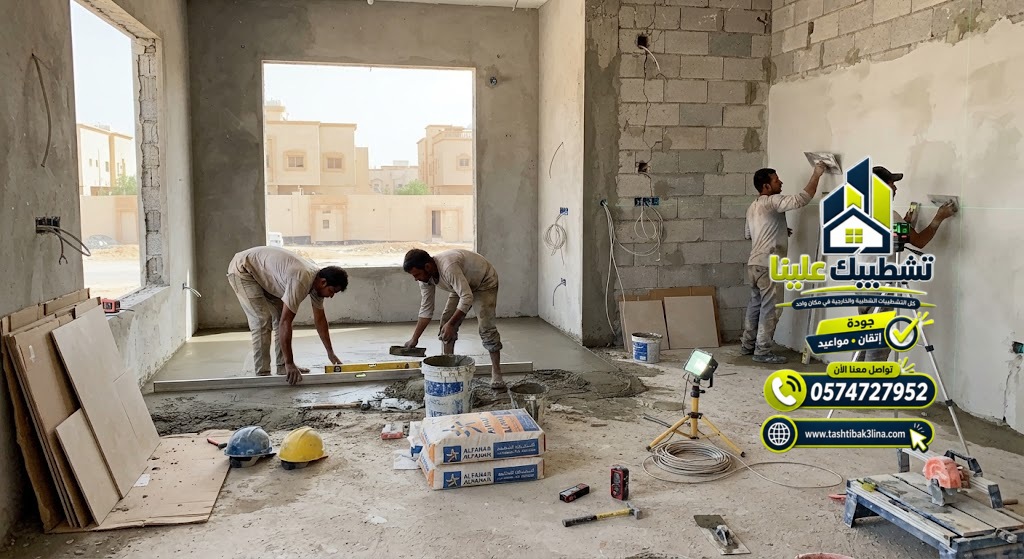 تجهيز الكهرباء والسباكة والتكييف قبل التشطيب الداخلي بالمدينة المنورة