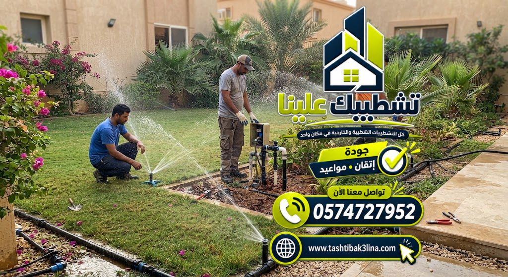 إصلاح تسربات وتمديدات شبكات ري الحدائق بالمدينة المنورة