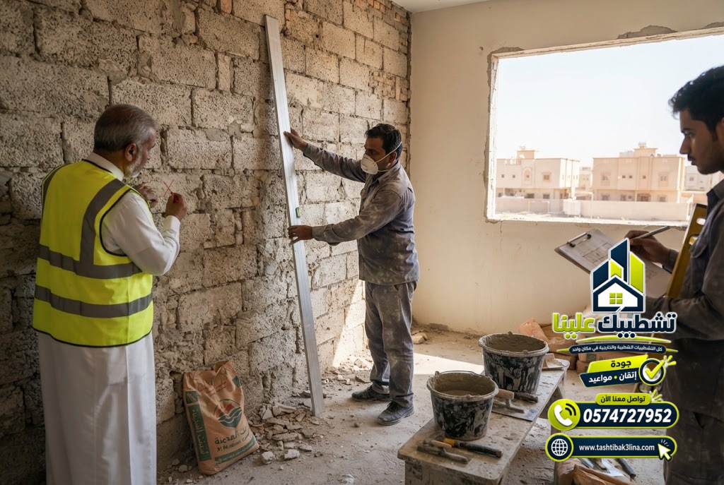 تجهيز الجدران بعد إزالة اللياسة بالمدينة المنورة