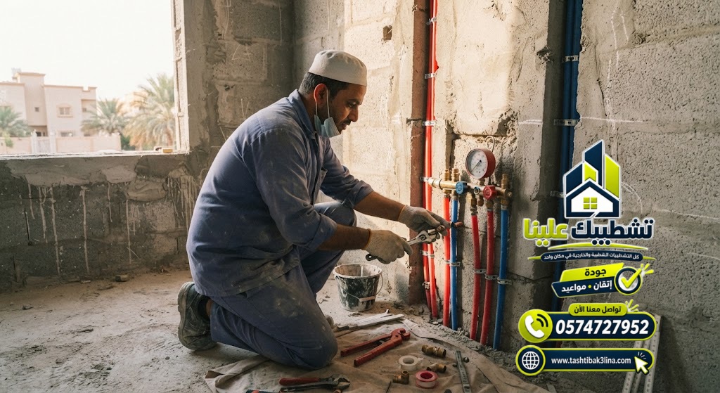 اختبار مواسير المياه والصرف والوصلات قبل التشطيب بالمدينة المنورة