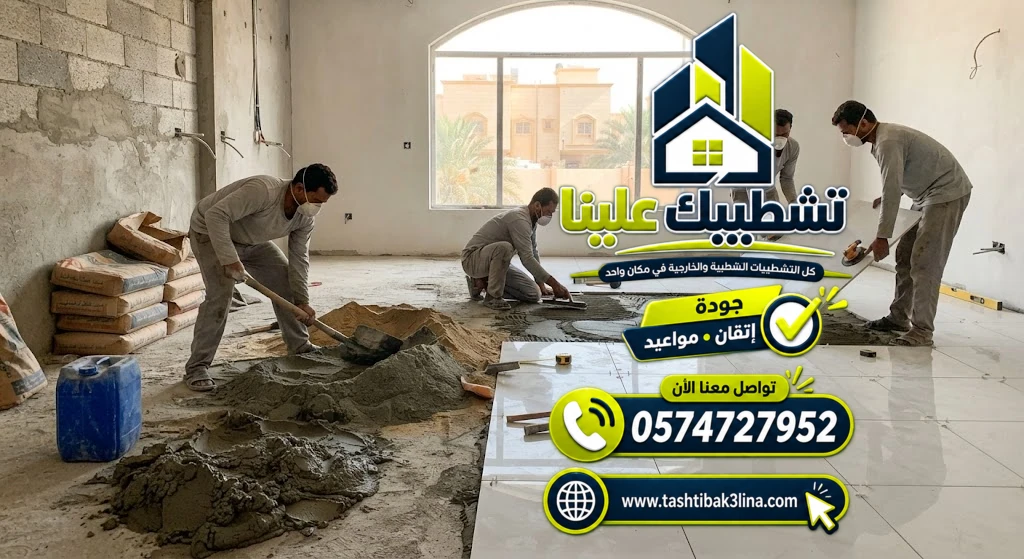 تحديد مقاسات وتوزيع بلاطات البورسلين بالمدينة المنورة