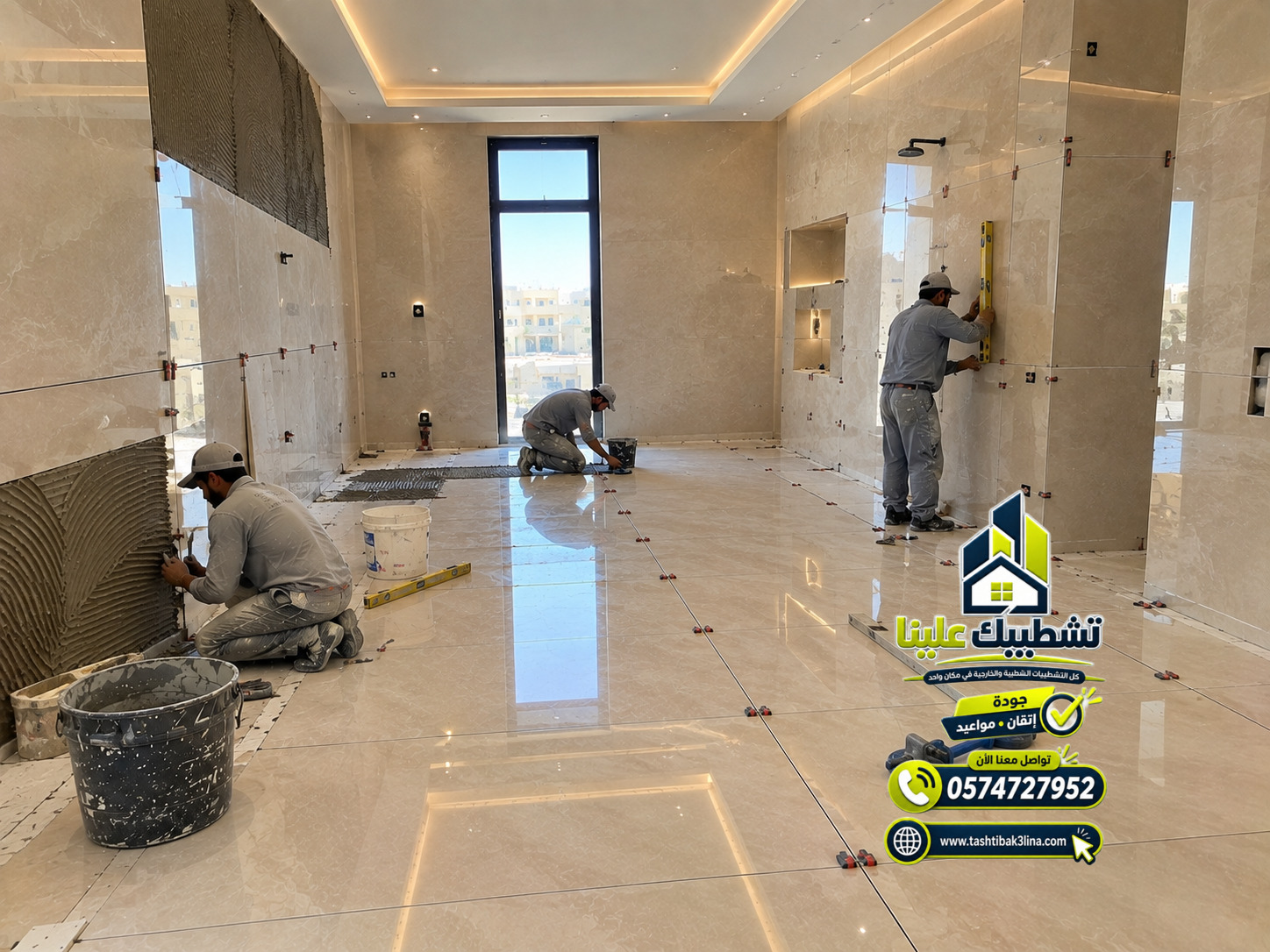 اختيار مقاسات البورسلين للجدران والأرضيات بالمدينة المنورة