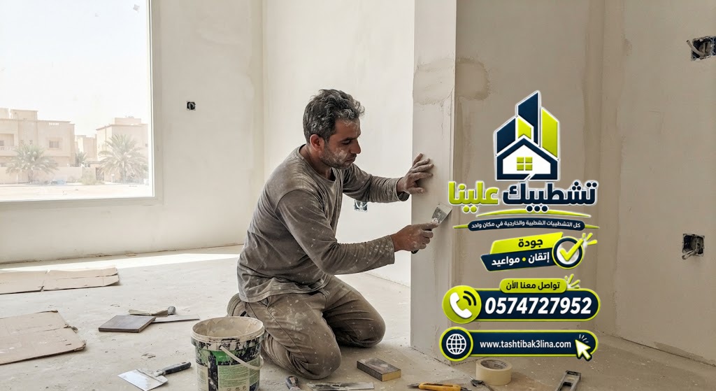 ازالة الدهان القديم ووضع المعجون وصنفرة الجدران بالمدينة المنورة