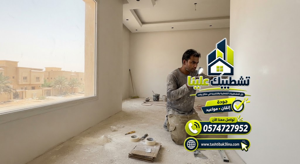 تجهيز سطح الجدران للدهان النهائي بالمدينة المنورة