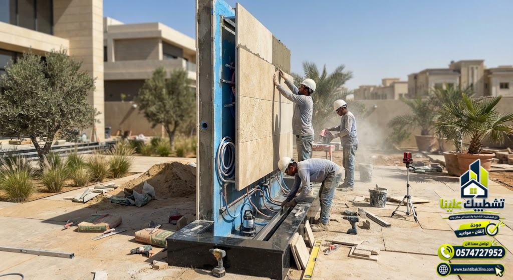 شلال جداري حجري بالمدينة المنورة