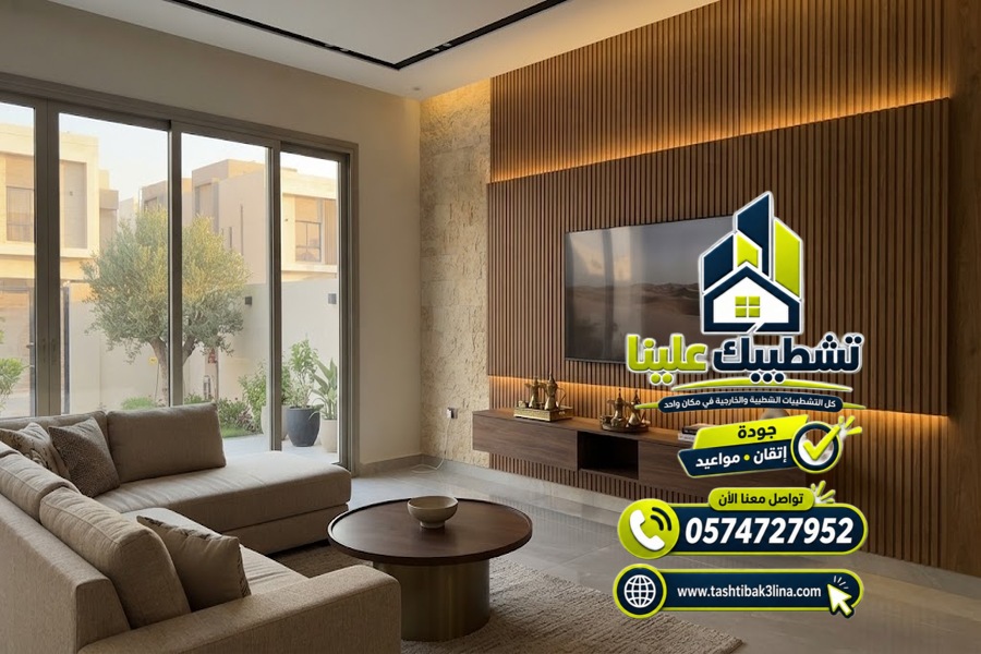 شرائح خشبية وفواصل ديكورية لتنسيق المساحات الداخلية بالمدينة المنورة
